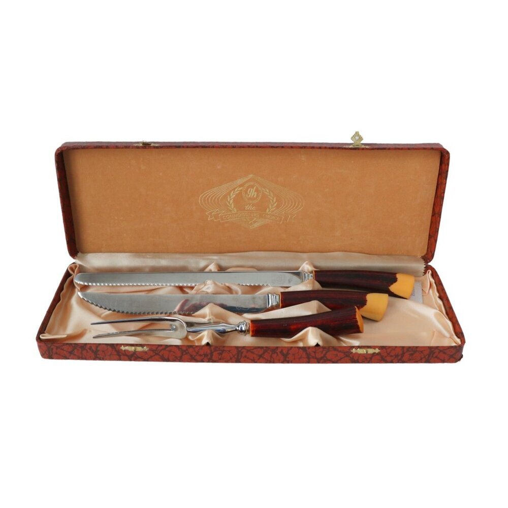 Glo hill Bakelite Carving Fork Knife Knives Vintage GloHill